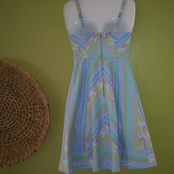 Modcloth Retro Geometric Summer Dress Sz XS NWOT - Picture 4 of 8
